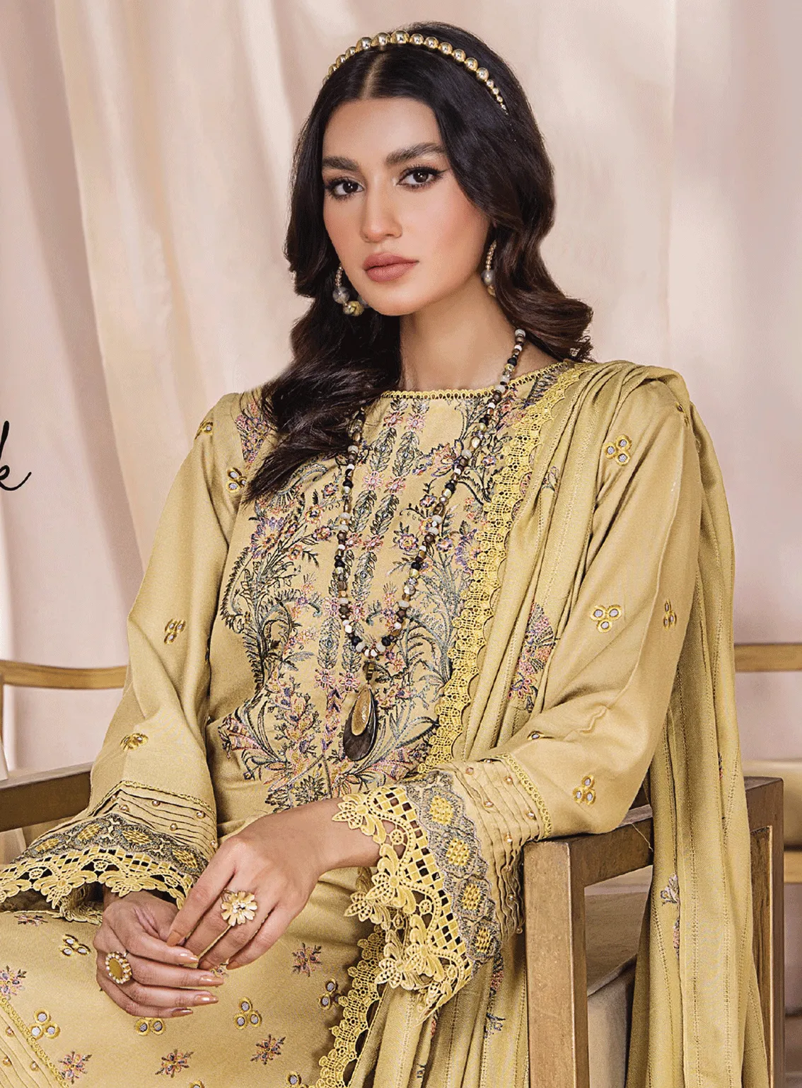 Jahan E Sukan By Humdum Embroidered Peach Unstitched 3 Piece Suit - HD23JS 02