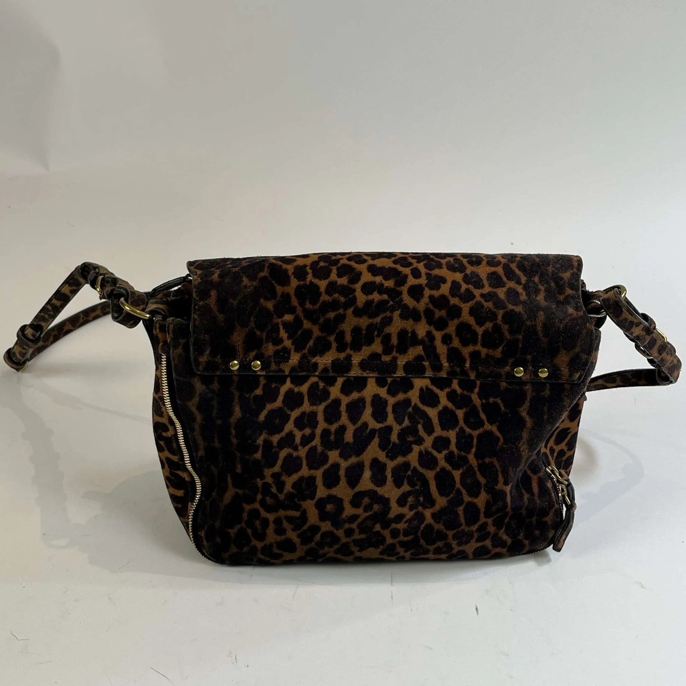 Jerome Dreyfuss 960 Leopardprint Suede Igor Crossbody Bag