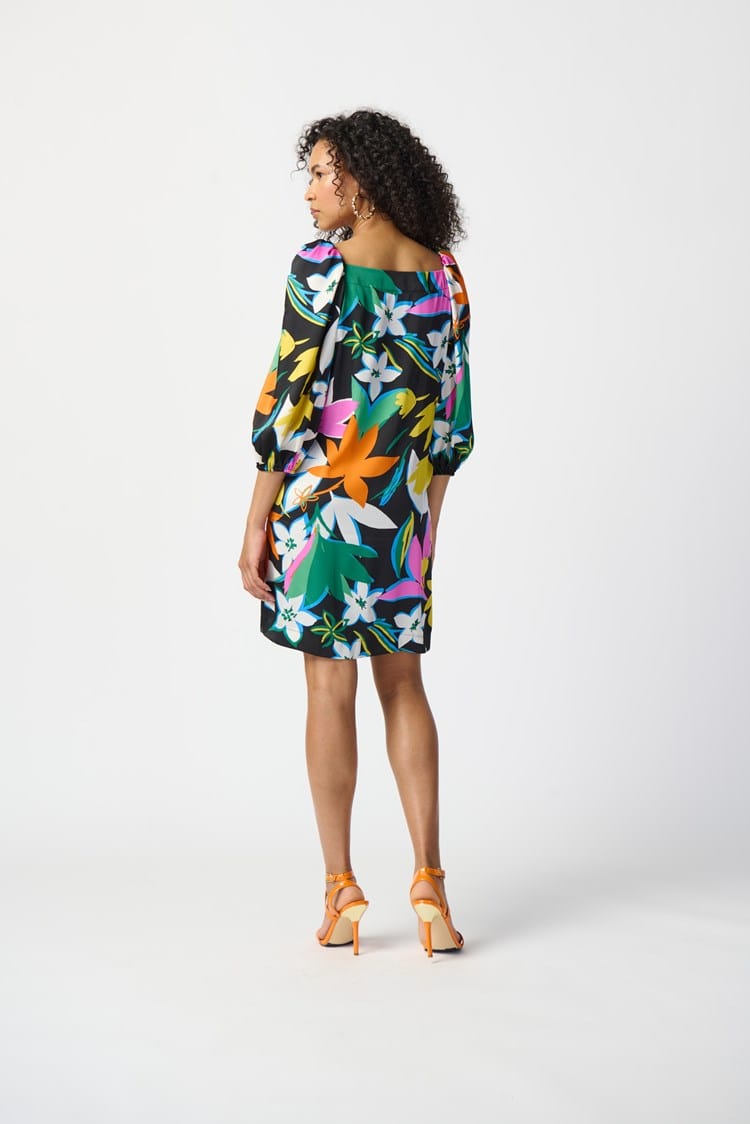 Joseph Ribkoff Floral Print Satin Dress - 241251 (T)