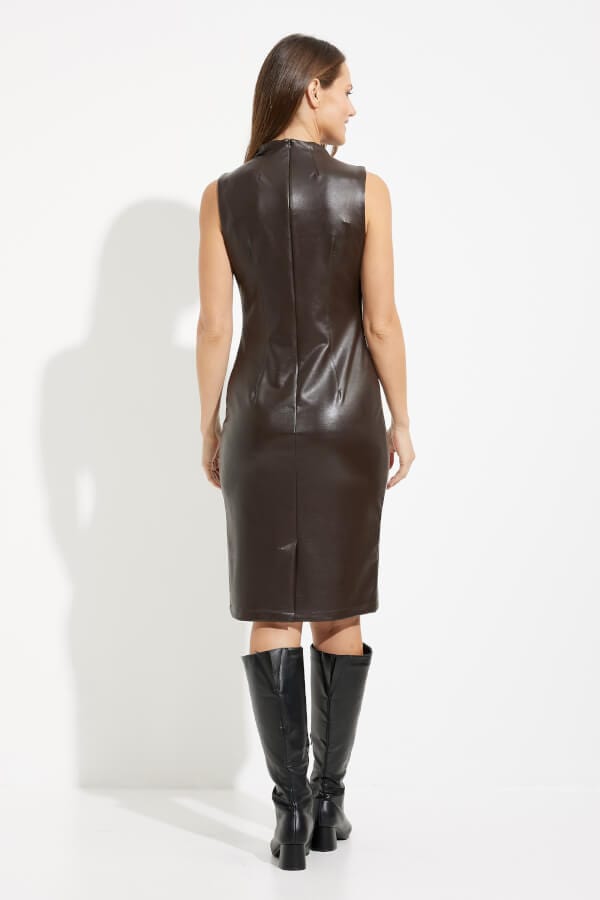 Joseph Ribkoff High Neck Faux Leather Dress - 233010