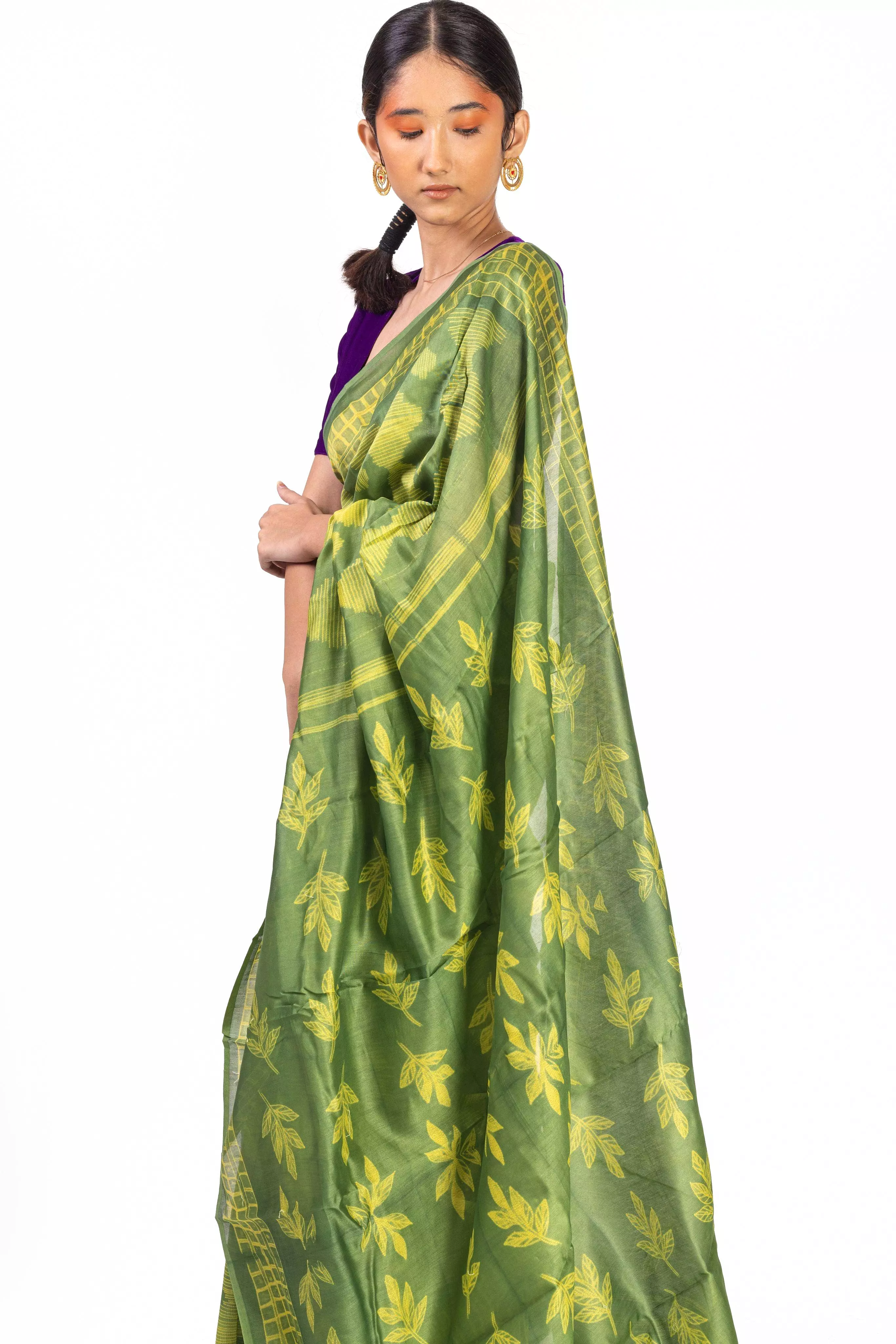 Kaisori Inayaat light green Shibori print saree