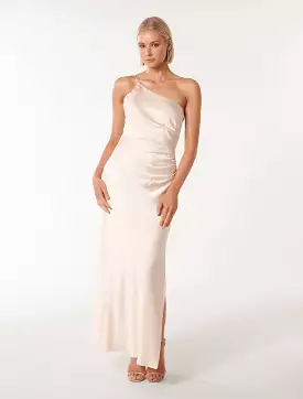 Kelly One Shoulder Satin Maxi Dress