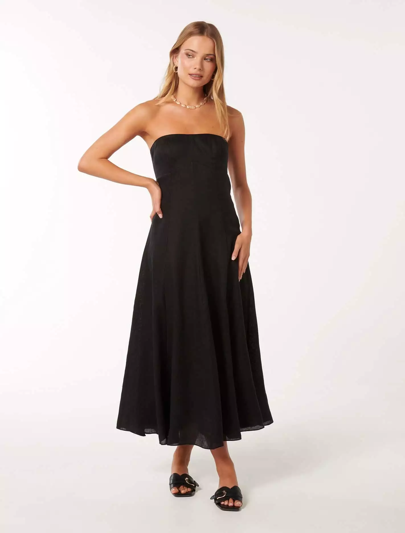 Kimberly Strapless Midi Dress