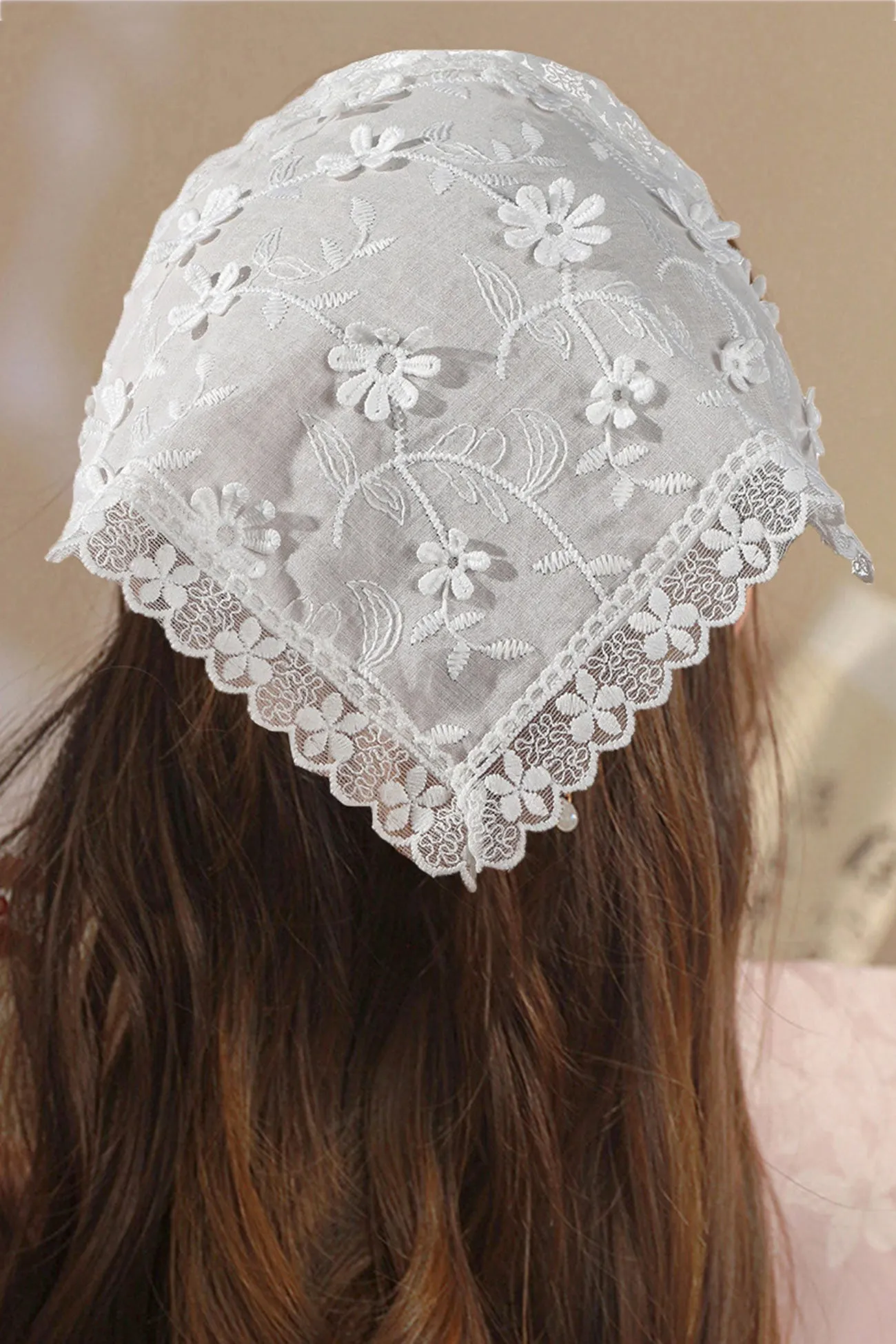 Lace Jacquard Head Scarf