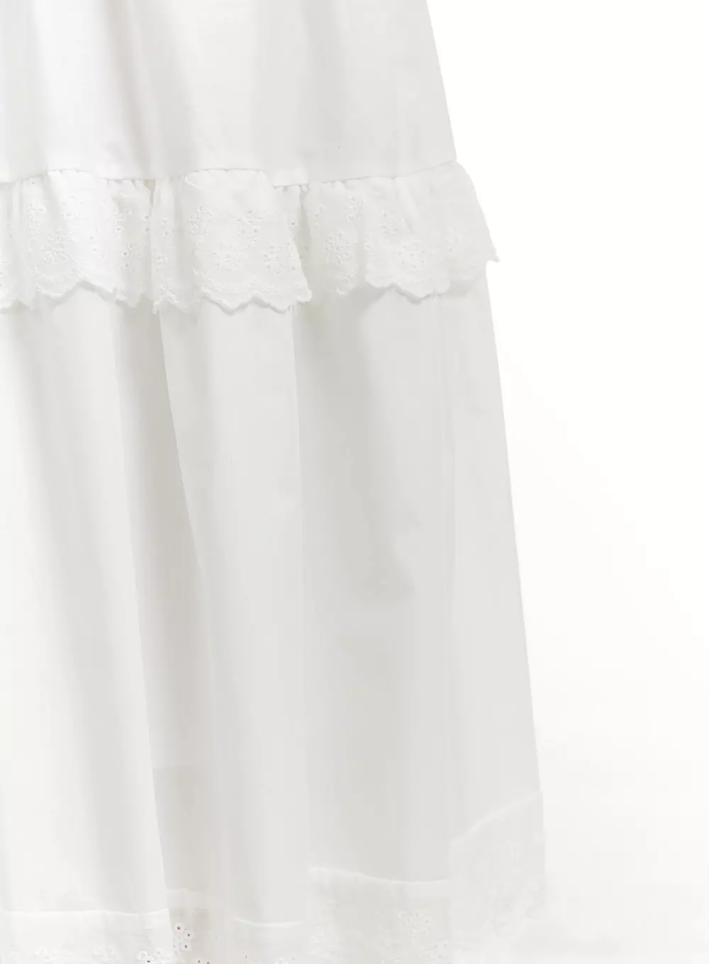 Lace Mid Rise Tiered Maxi Skirt OM429