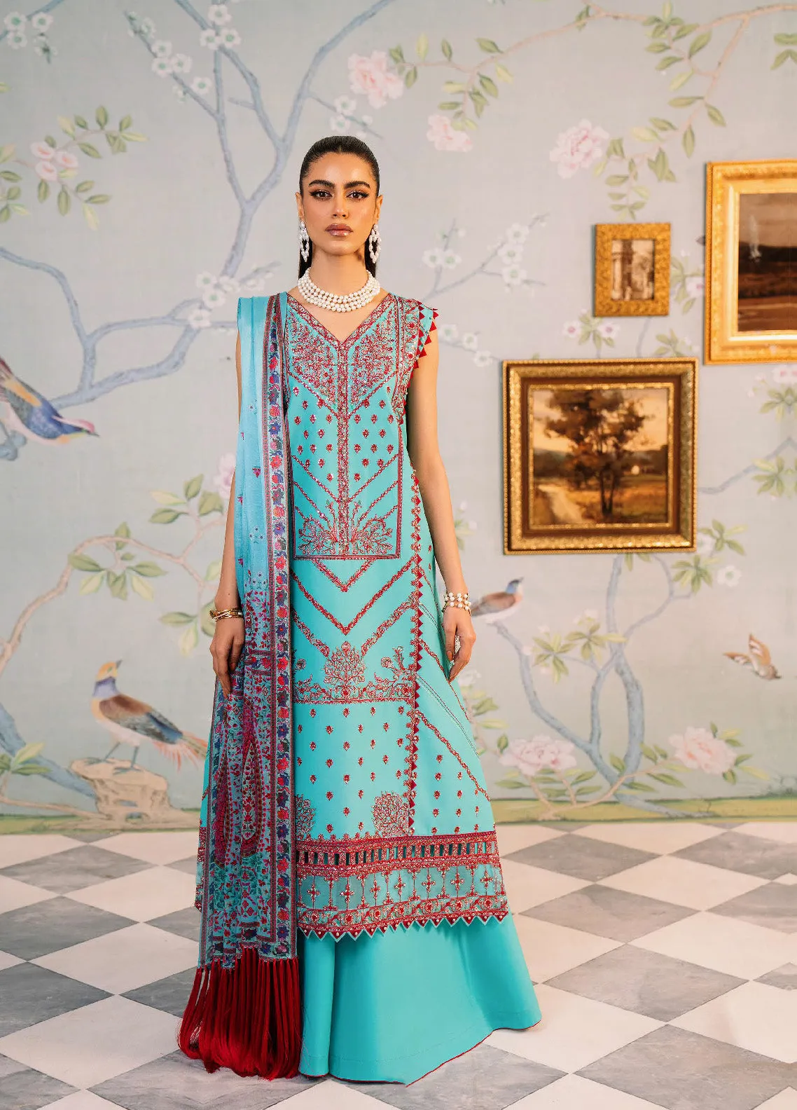 La'Hira By Bin Ilyas Embroidered Spring Lawn 3 Piece Unstitched Suit BI24LHSL-204-B