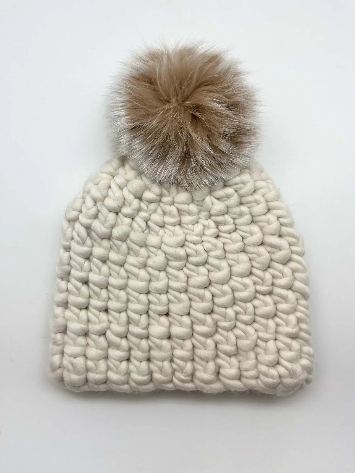 Lampert XL pom pomster beanies - white beanie/blush