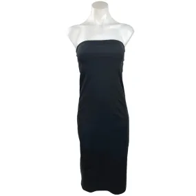 Le Ore Black Strapless Square Neck Tube Knee Length Midi Sheath Dress Size M