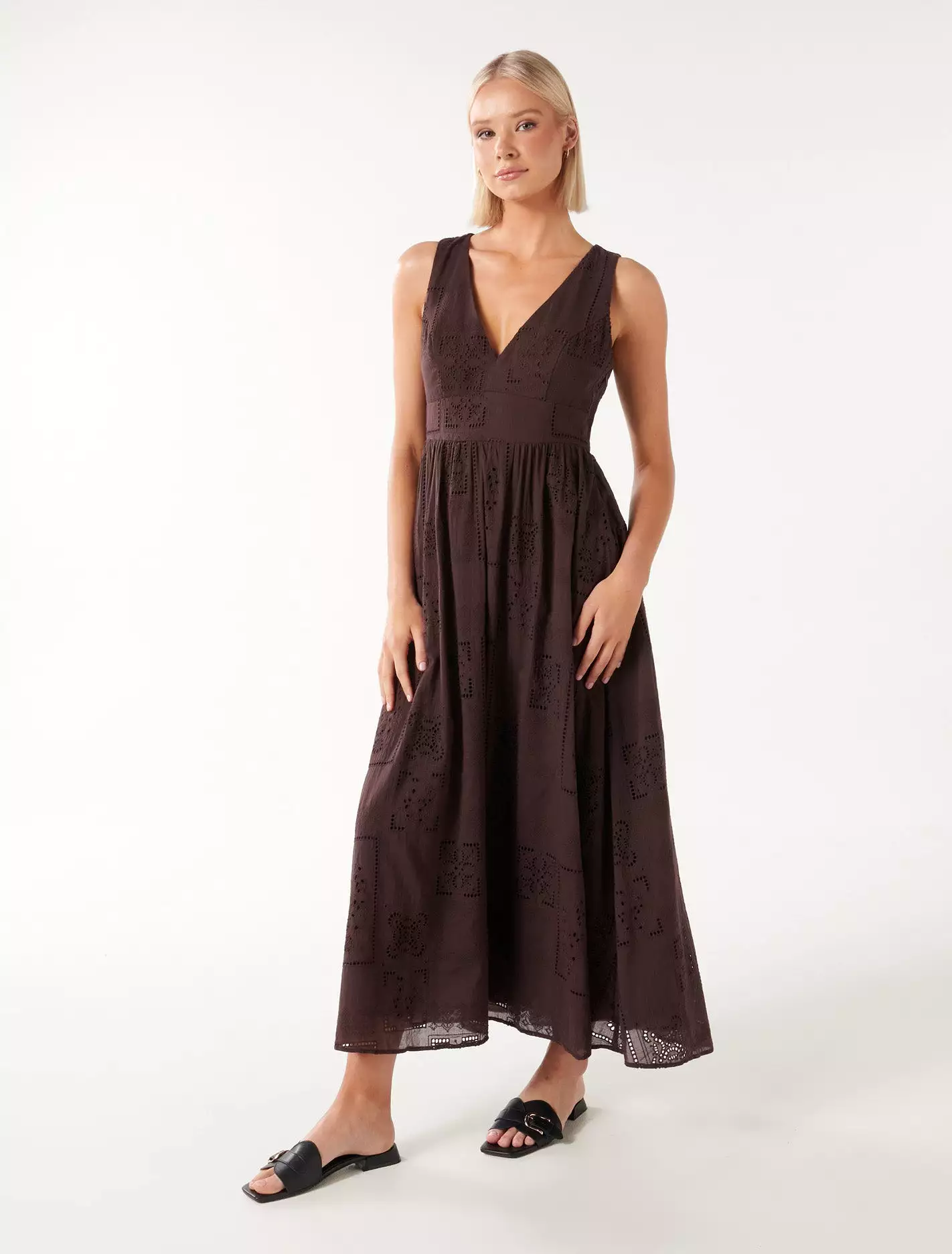 Leni Broderie Midi Dress