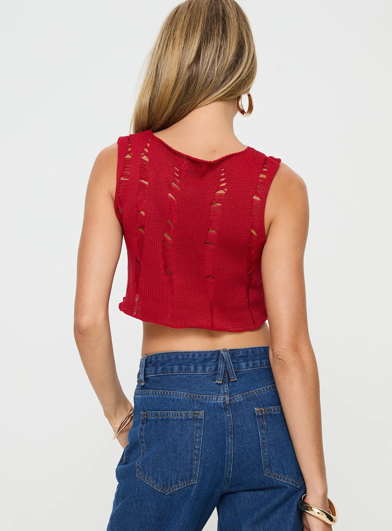 Lexer Knit Top Red