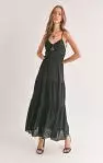 Light A Fire Tie Front Maxi Dress