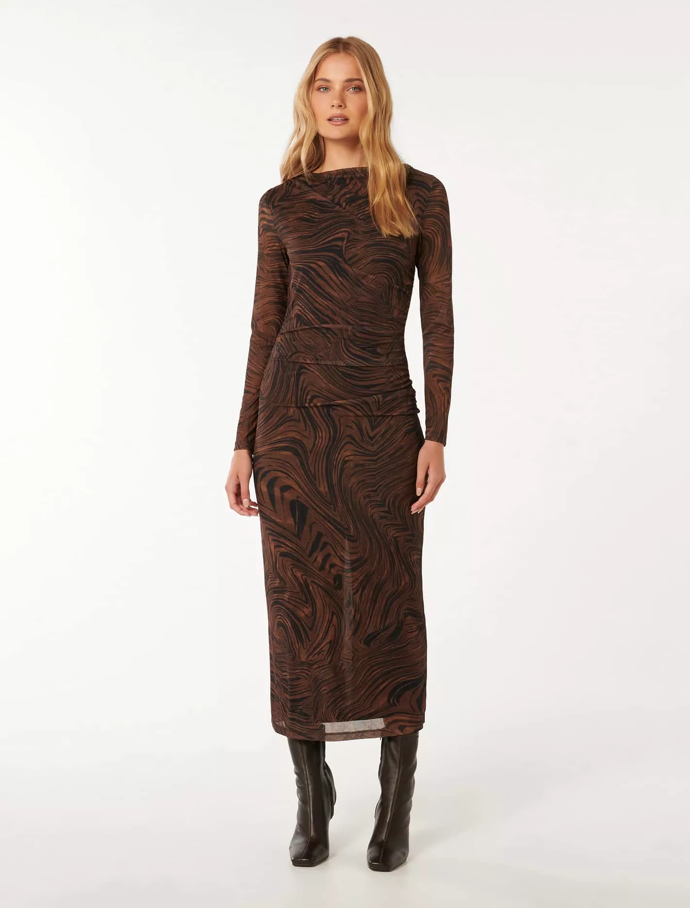 Loretta Ruched Side Midi Dress