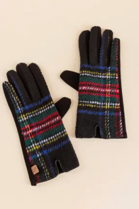 Luna Plaid Form Fitted Tech Gloves