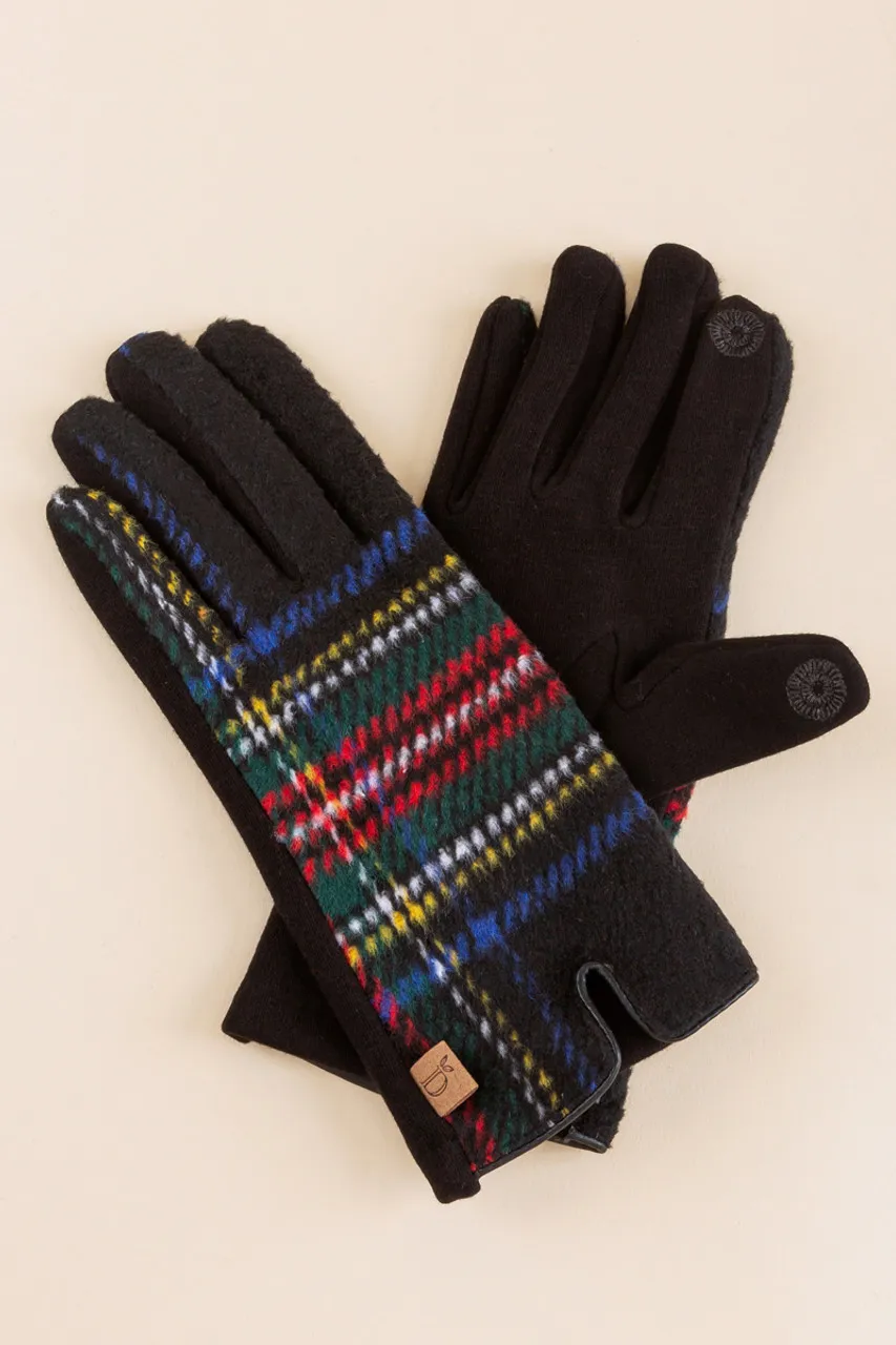 Luna Plaid Form Fitted Tech Gloves