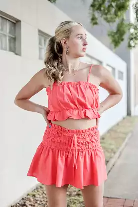 Mango Ruffled Mini Skort Set