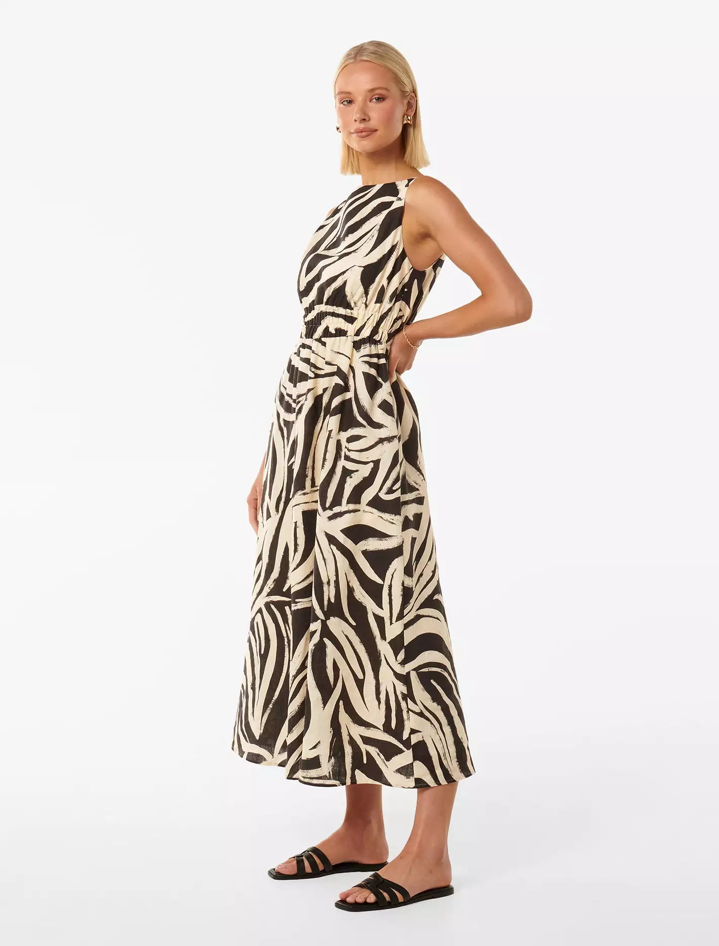 Margot Shirred Waist Midi Dress