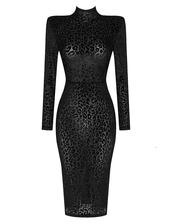 Masha Black Midi Dress