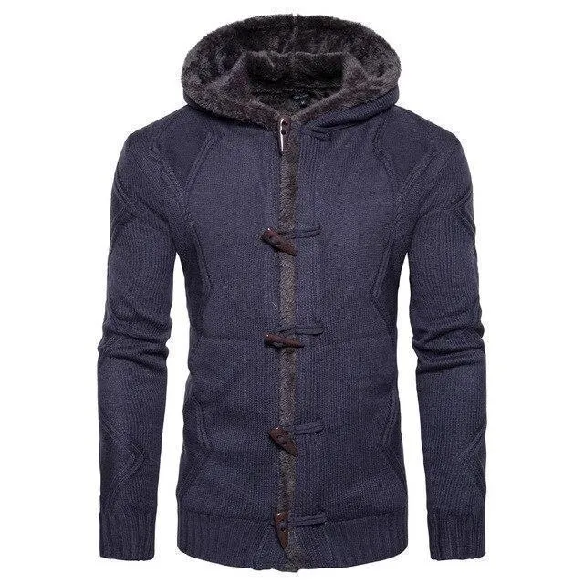 Men's Sweater Buckle Winter Cardigan