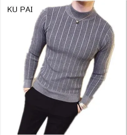 Men's Sweater Long Sleeve Striped Pattern Sweater