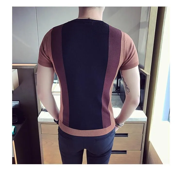 Men's Sweater Top Short Sleeves Sweater