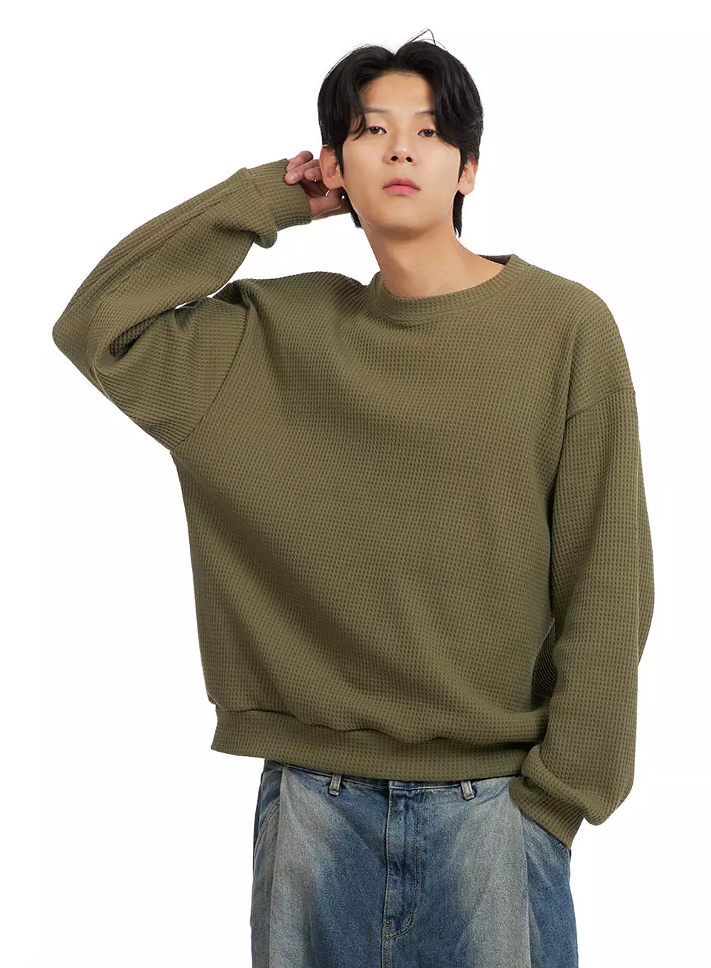 Men's Waffle Knit Sweater IA402