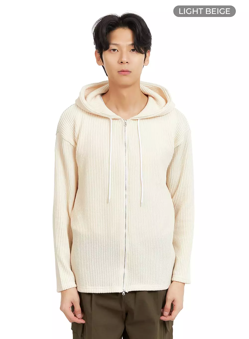 Men's Zip-Up Hooded Knit Sweater IA402