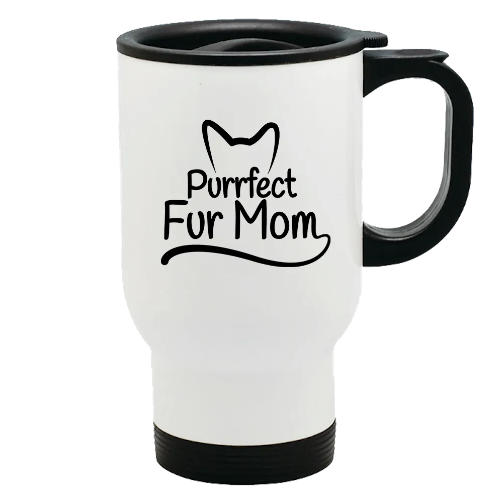 Metal Coffee and Tea Travel Mug Purrfect Fur Mom