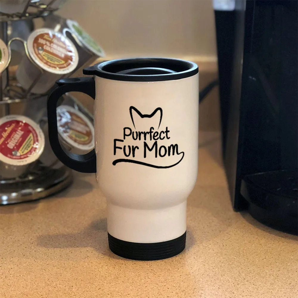 Metal Coffee and Tea Travel Mug Purrfect Fur Mom