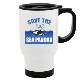 Metal Coffee and Tea Travel Mug Sea Pandas