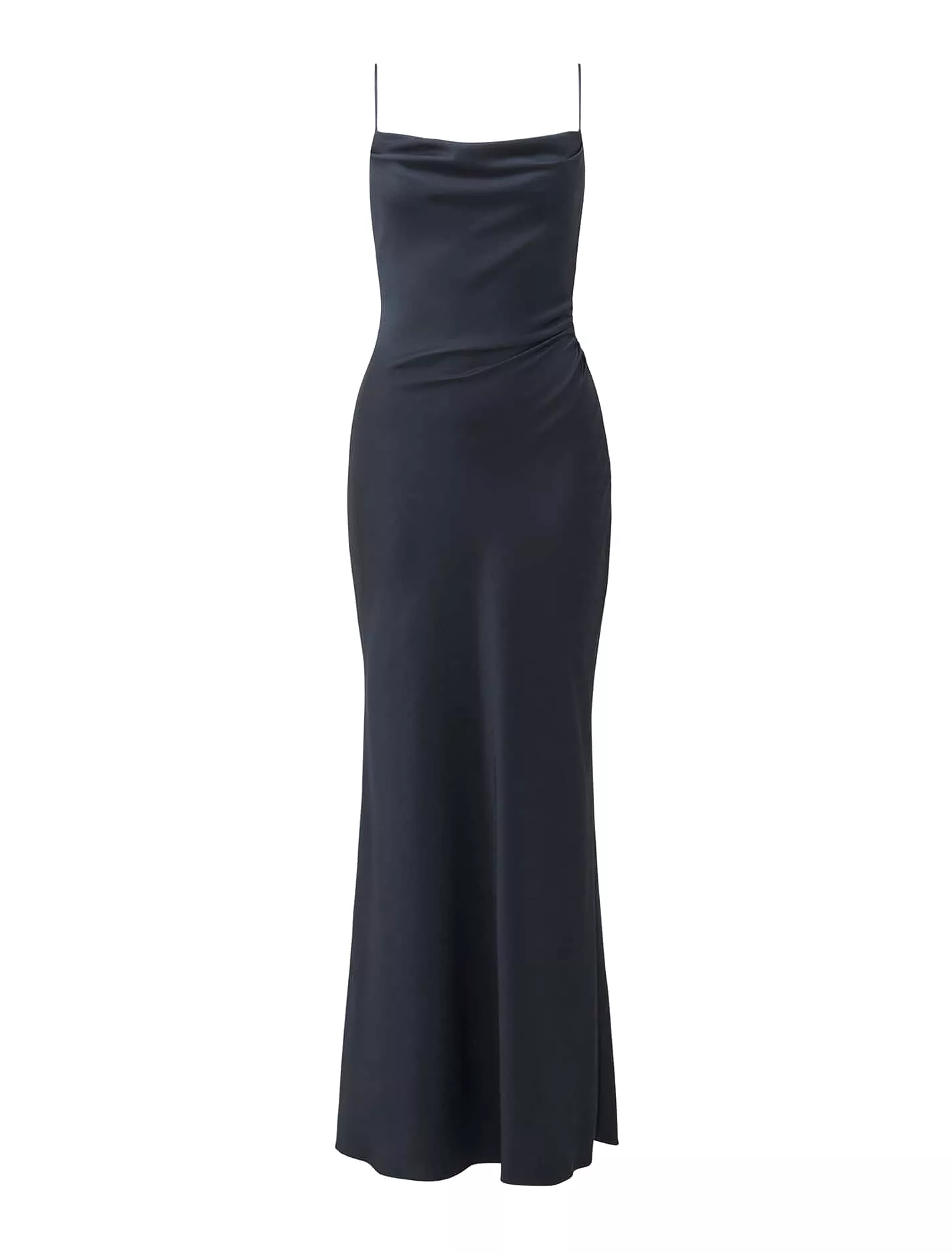 Mia Petite Boat Neck Satin Maxi Dress