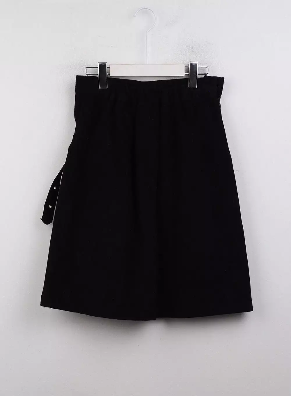 Mid Waist Solid Pleated Belted Midi Skirt CJ411