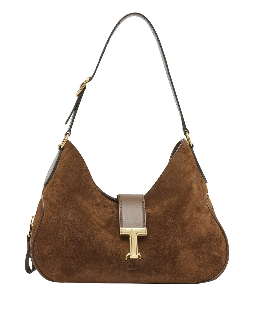 Monarch Medium Zip Suede Hobo Bag in Whiskey