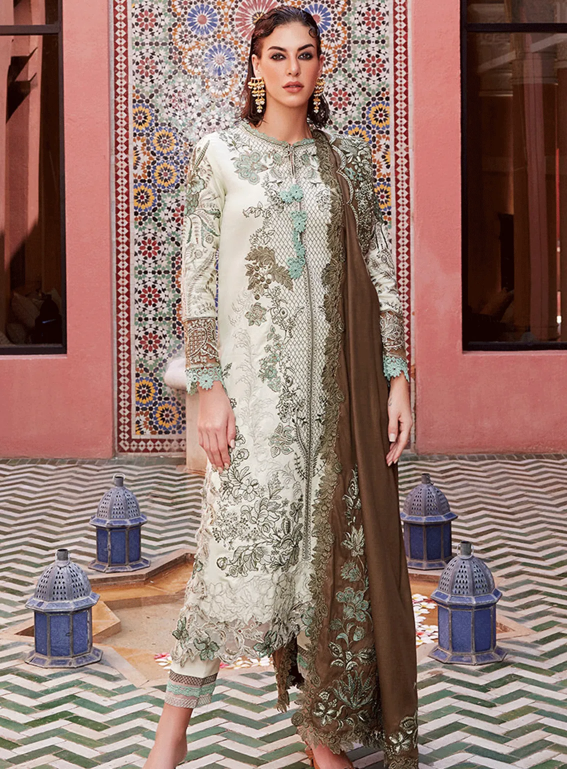 Moroccan Dream By Mushq Embroidered Silk Unstitched 3 Piece Suit - MQ23MD MNW-05 ANISAH