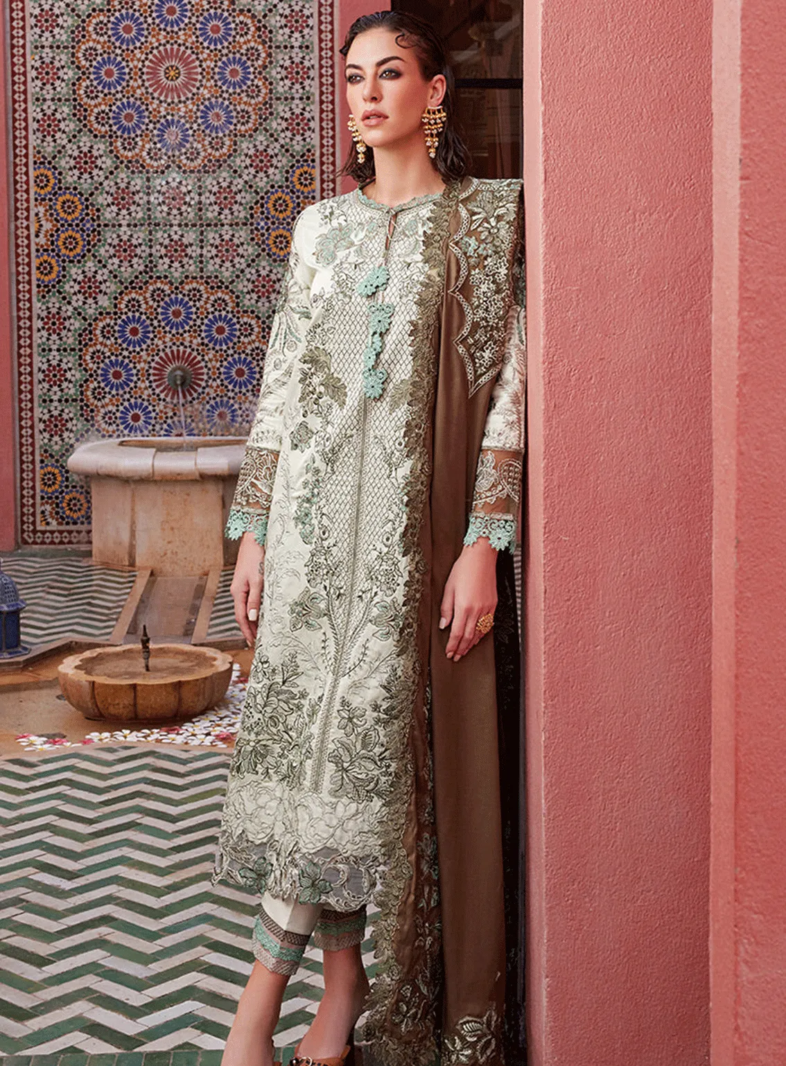 Moroccan Dream By Mushq Embroidered Silk Unstitched 3 Piece Suit - MQ23MD MNW-05 ANISAH