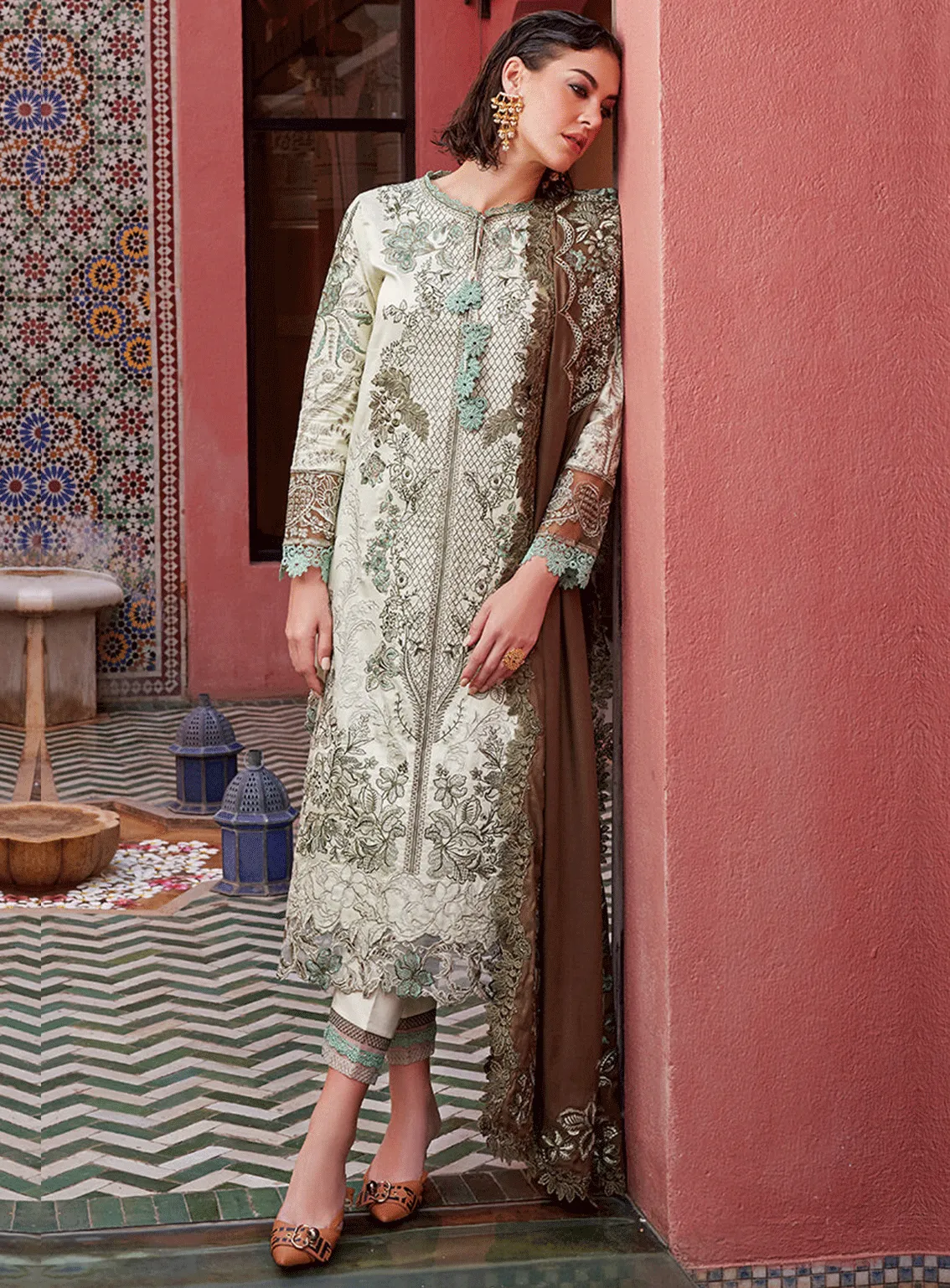 Moroccan Dream By Mushq Embroidered Silk Unstitched 3 Piece Suit - MQ23MD MNW-05 ANISAH