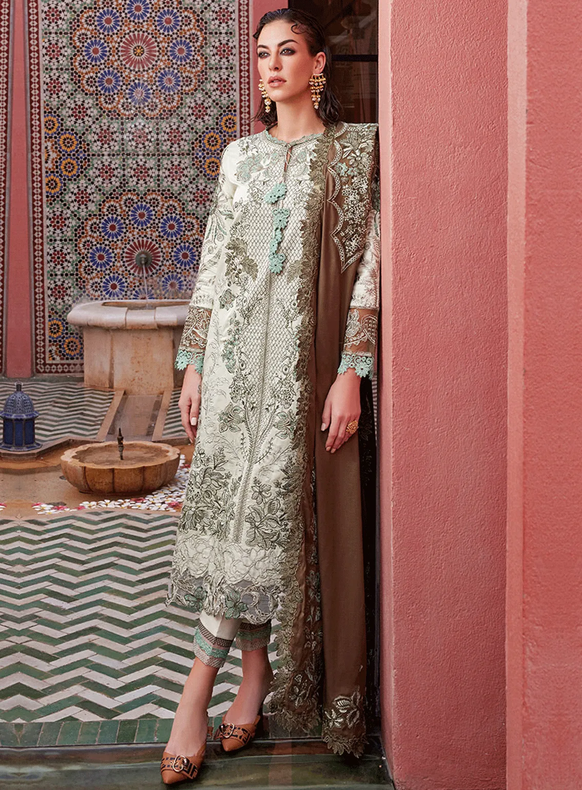 Moroccan Dream By Mushq Embroidered Silk Unstitched 3 Piece Suit - MQ23MD MNW-05 ANISAH