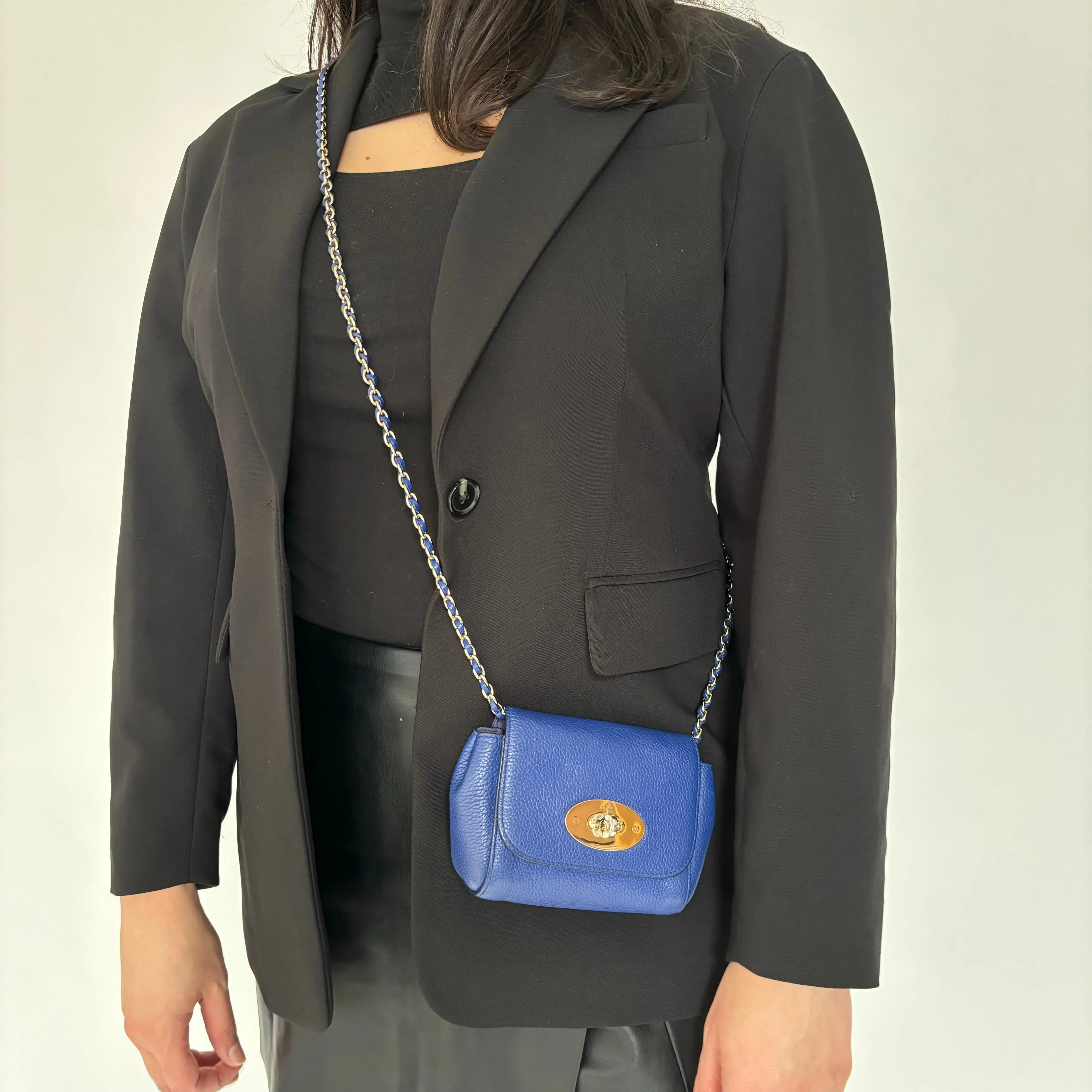 Mulberry Indigo Blue Leather Mini Lily