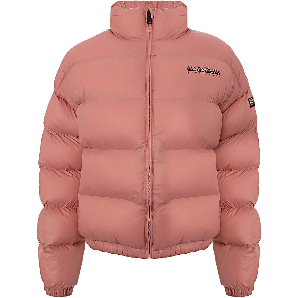 Napapijri Womens Box Cropped Puffer Jacket in Pink