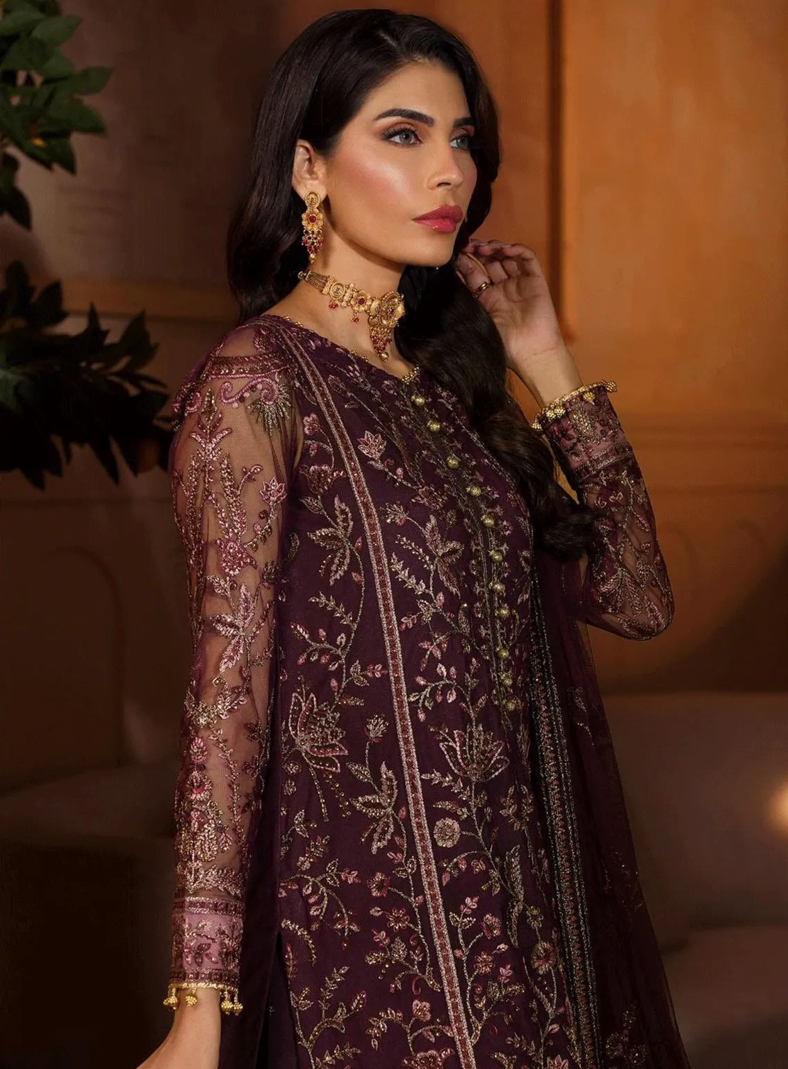 Nauroz By Zarif Embroidered Net Unstitched 3 Piece Suit - ZF23N ZFN-05 AARZOO