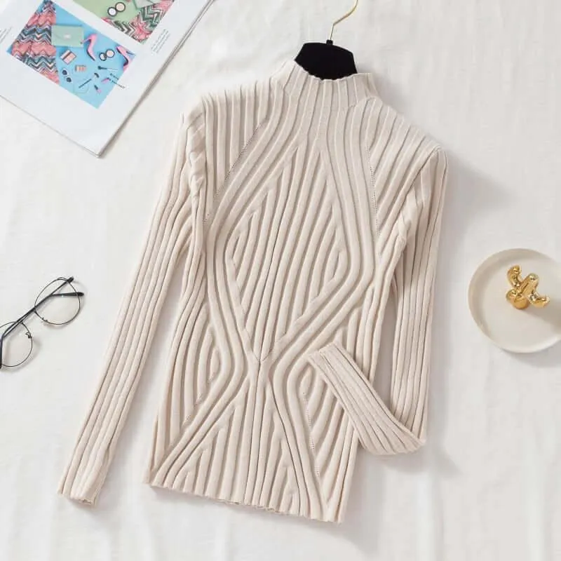 Nordic Mock Neck Pullovers Sweater