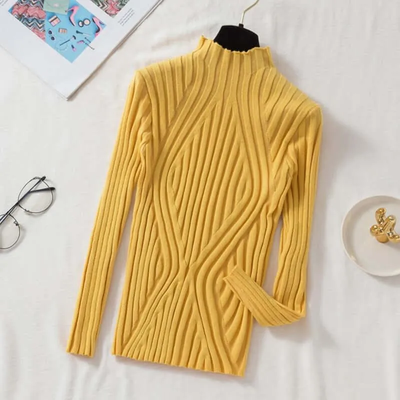 Nordic Mock Neck Pullovers Sweater