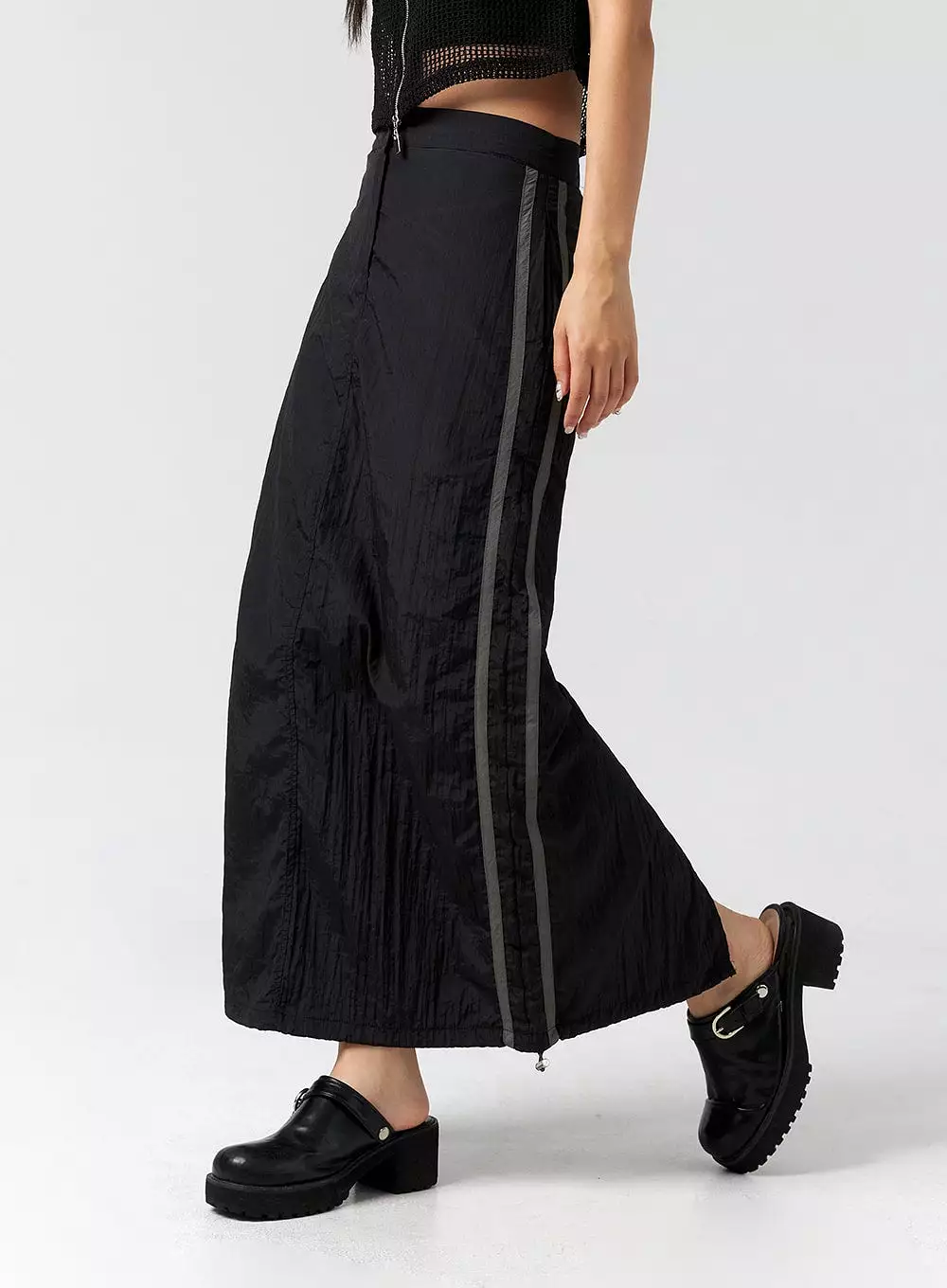 Nylon Banded Maxi Skirt CG310