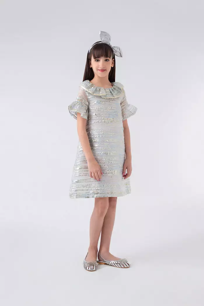 Overlay A-Line Eyelet Dress