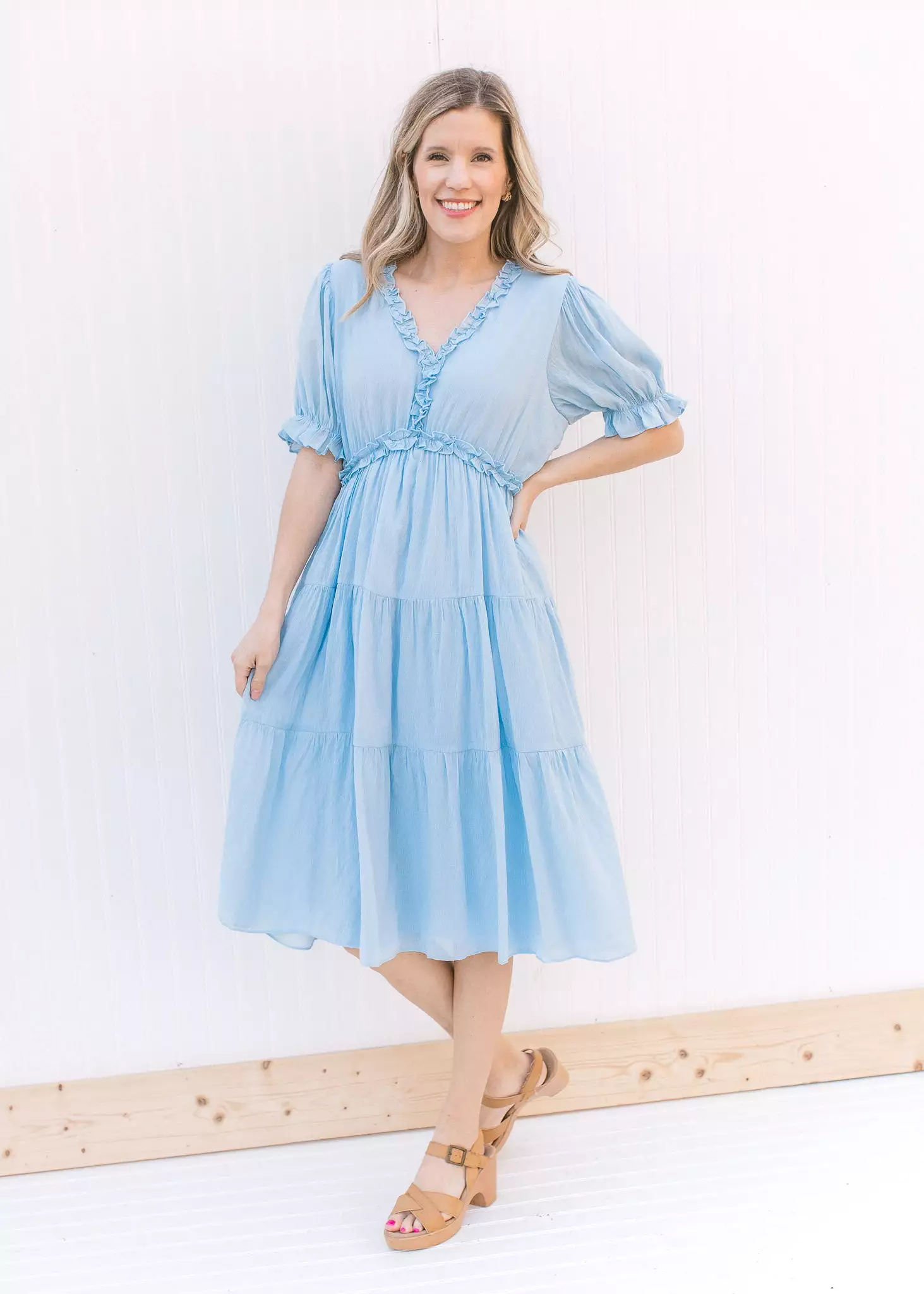 Pale Blue Ruffle Dress