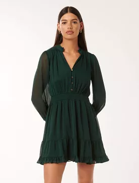 Penny Micro Pleat Skater Mini Dress