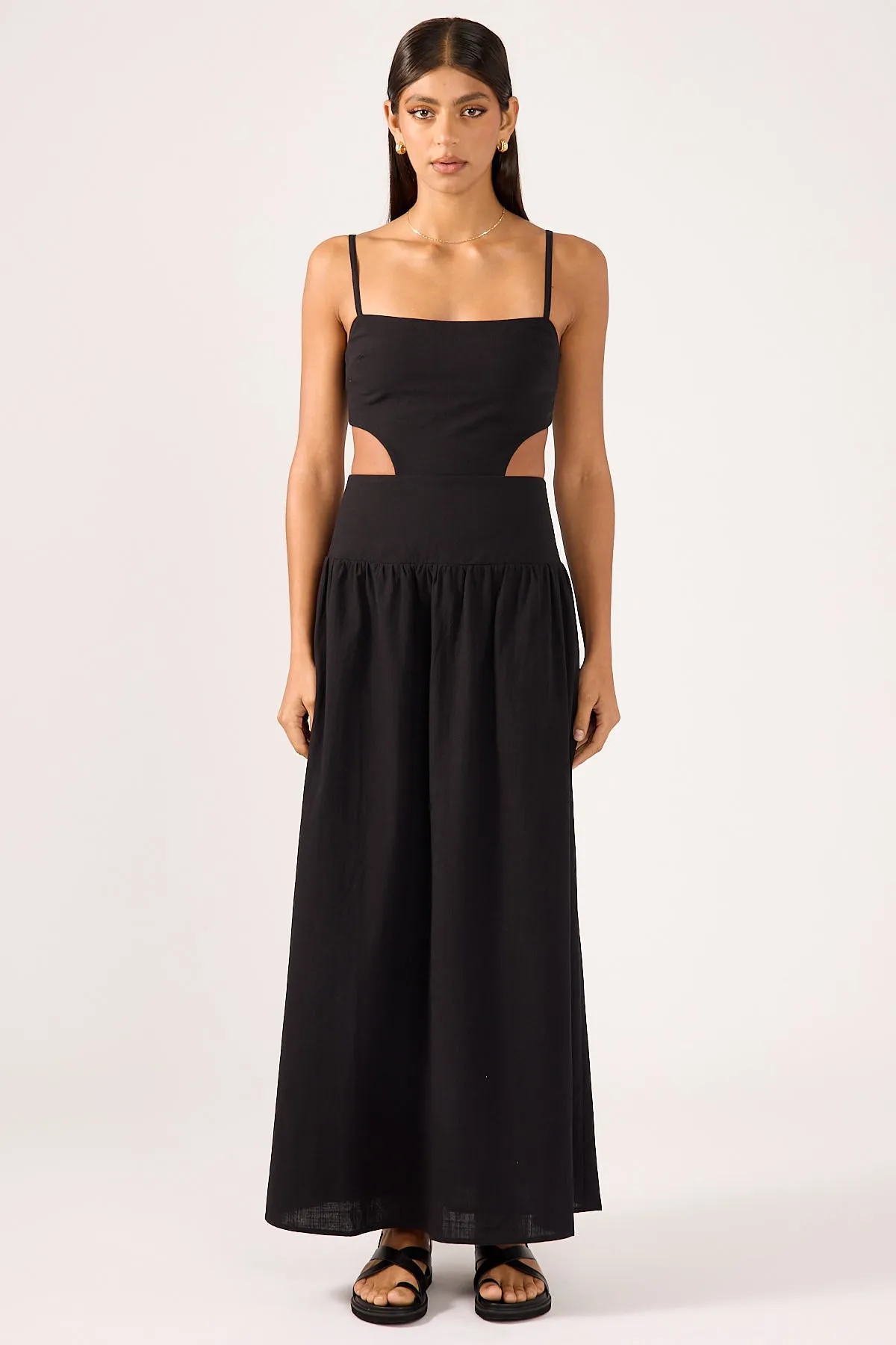 Perfect Stranger Tawny Floret Midi Dress Black