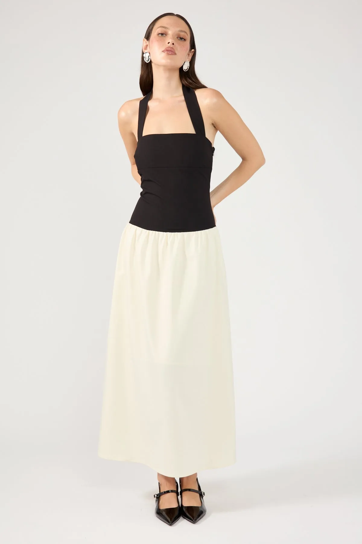 Perfect Stranger Tutulla Strapless Midi Dress Black / White