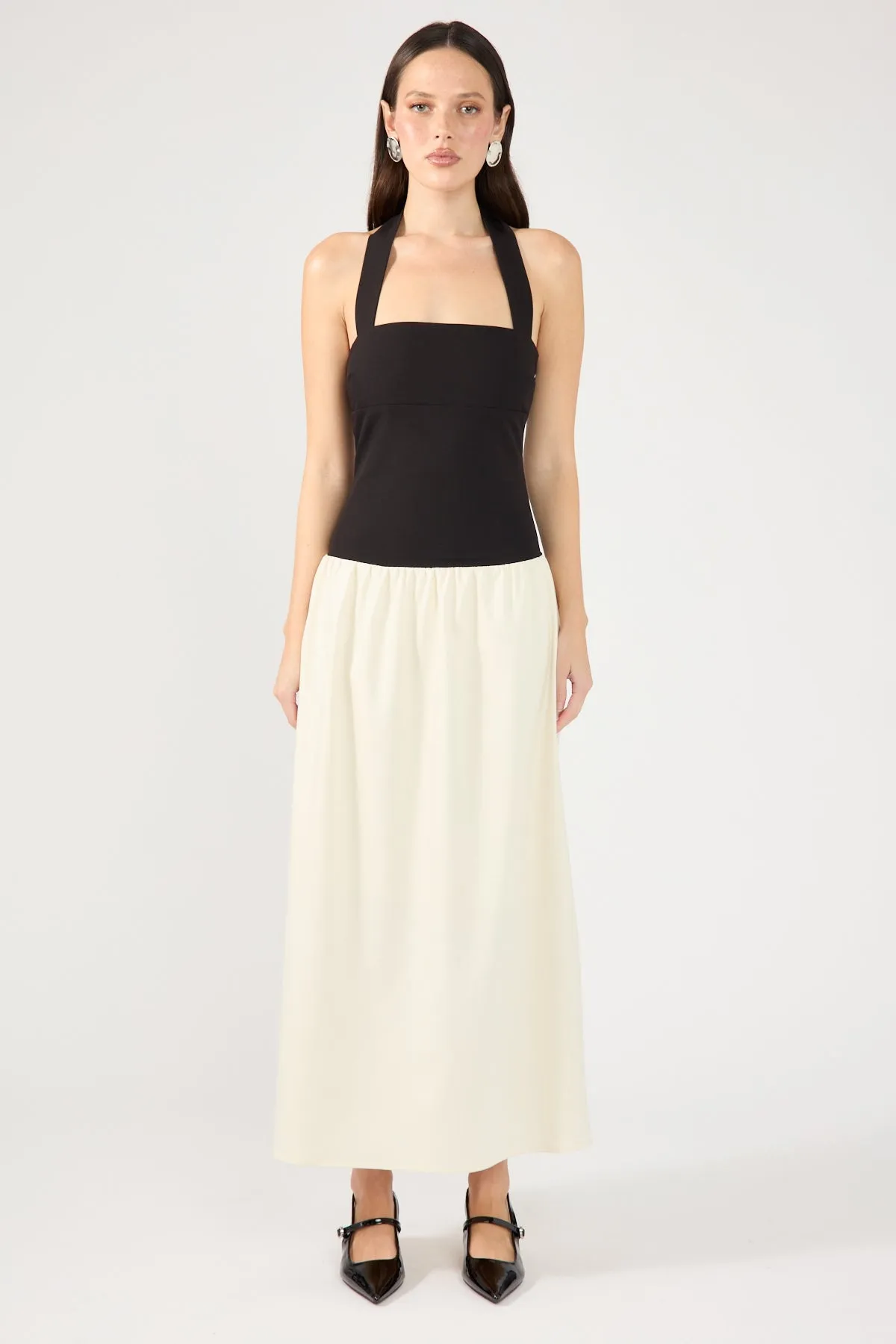 Perfect Stranger Tutulla Strapless Midi Dress Black / White