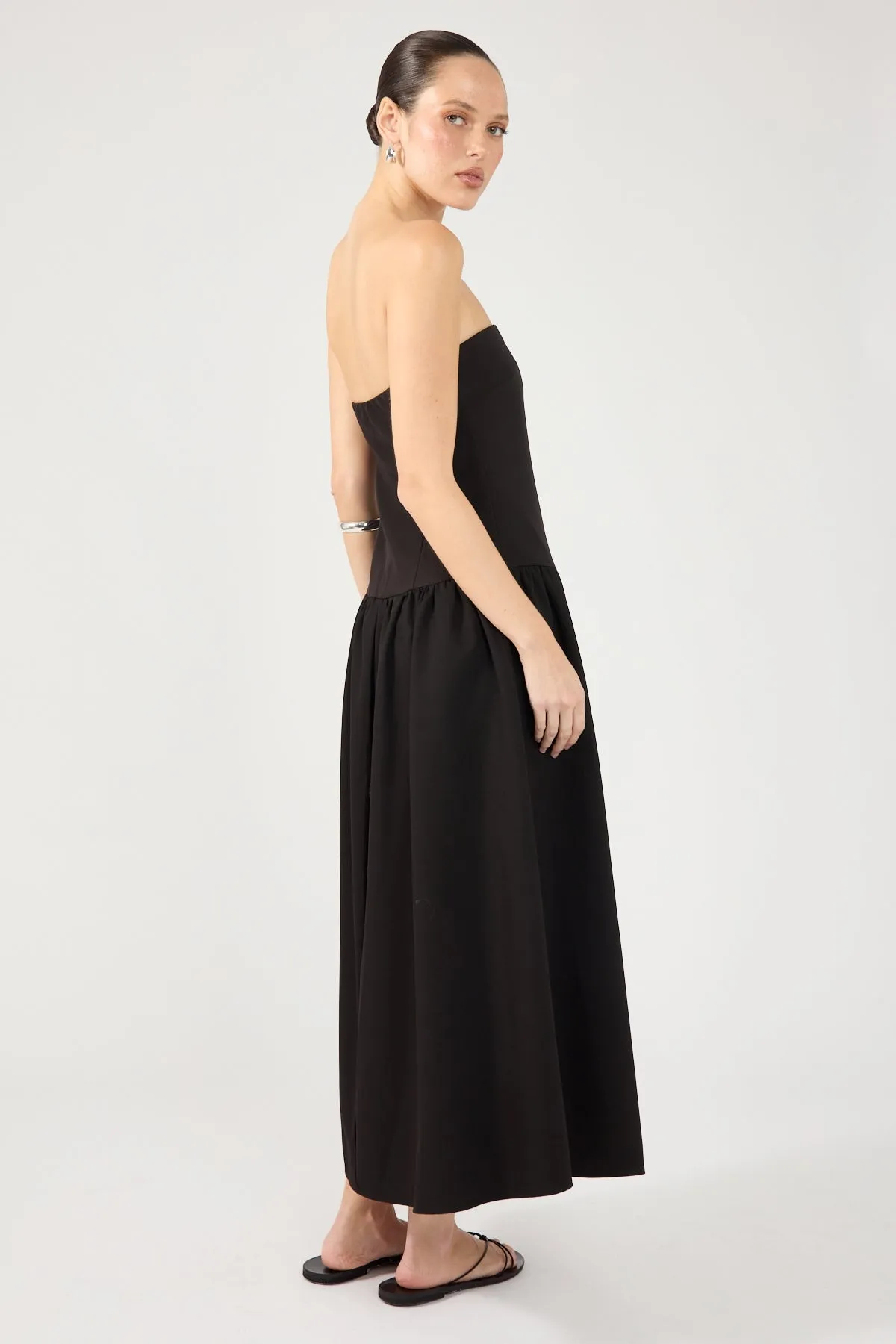 Perfect Stranger Winslet Strapless Midi Dress Black