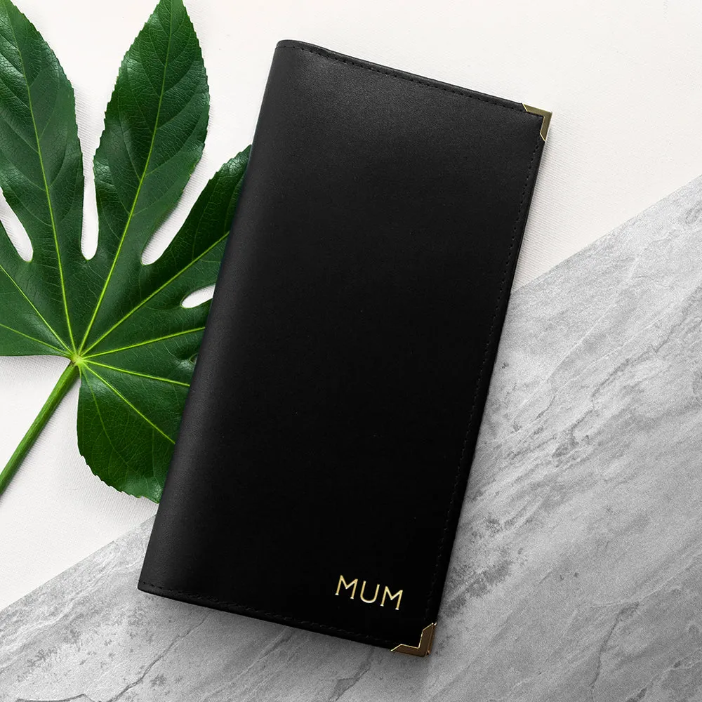 Personalised Luxury Leather Travel Wallet